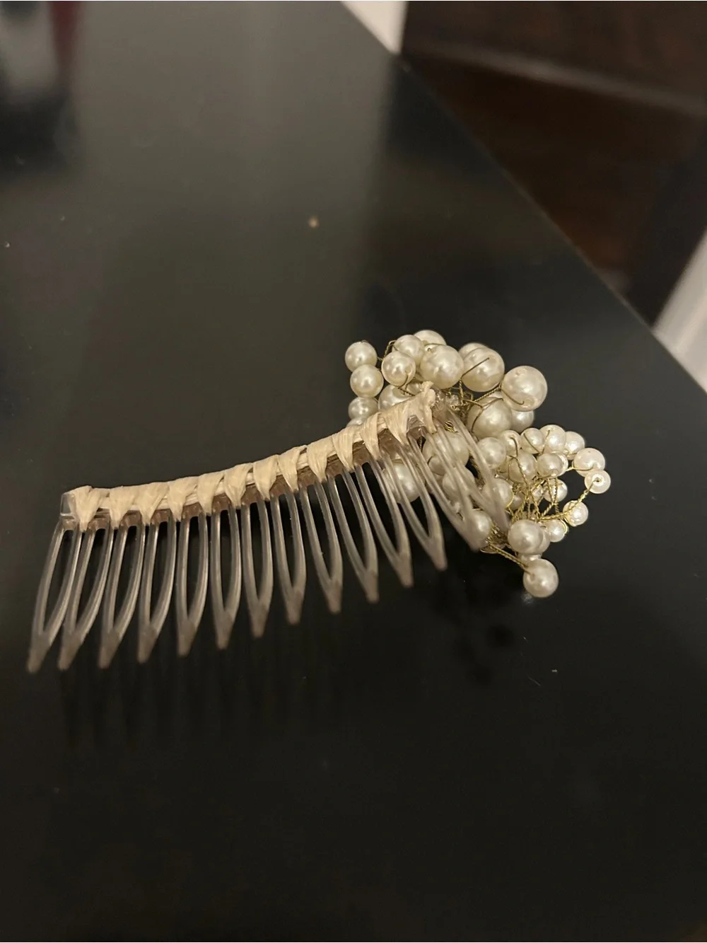 Vintage Pearl Cluster Hair Comb 1980s Bridal Hair Accessory Wedding Prom Updo